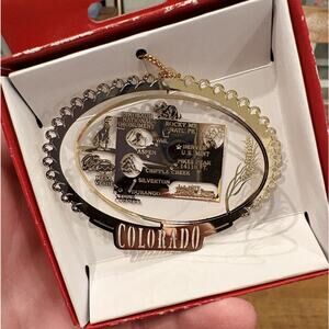 Nations Treasures Colorado State Lasercut Gold Christmas Ornament